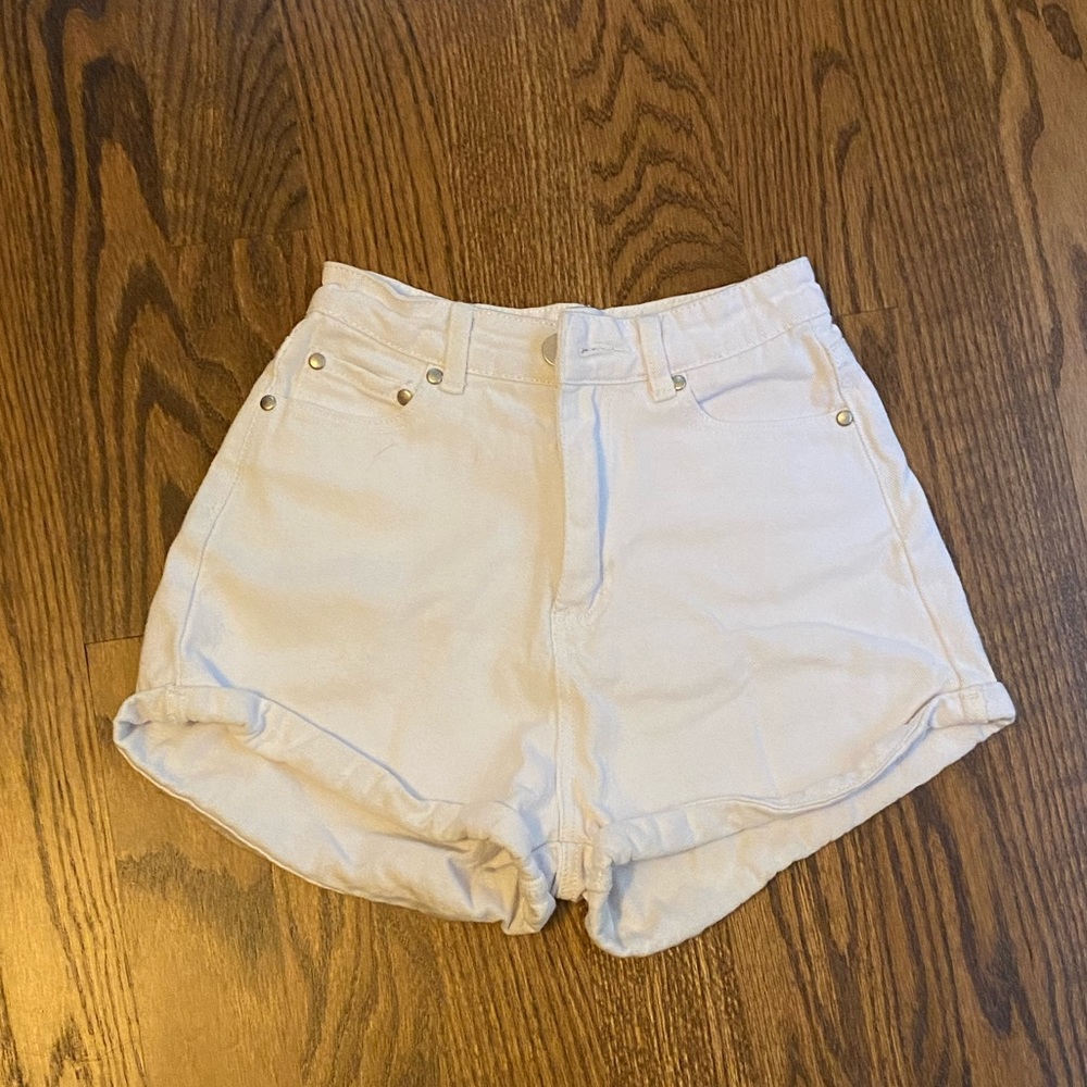 White Denim Shorts Princess Polly